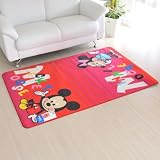 なかね家具 ルームカーペット かわいいミッキー&ミニーラグマット 236as ディズニー レッド 150×100