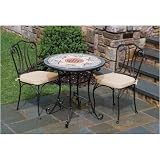 Fiore 30 Inch Round Bistro Set - Charcoal