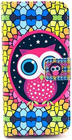 PIZU Retro Colorful Printed Hasp Magnet Button Buckle Wallet Flip Cover Case Stand Credit Card ID Holders PU Leather Case For HTC Desire 500 Night Owl