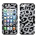 MYBAT IPHONE5HPCTUFF2DIM020NP Premium TUFF Case for iPhone 5 - 1 Pack - Retail Packaging - Black Leopard (2D Silver)/Black