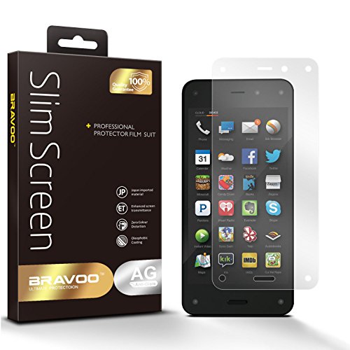 BRAVOO [6-Pack] for Amazon Fire Phone [HD Anti Glare] Premium Anti Fingerprint & High Definition & Anti Scratch & Bubble Free & Rainbow Free & Best Washable & Lifetime Warranty Clear Screen Protector - Frustration-Free Retail Packaging