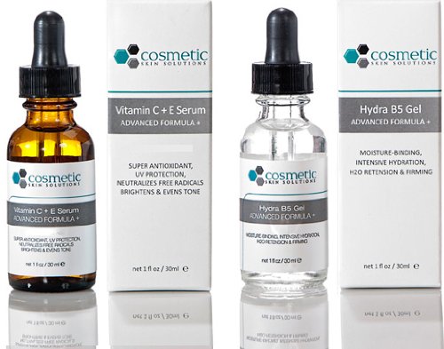 Vitamin C+E Serum + Hydrating B5 Gel Advanced Formula +. Prevent / Hydrate - 2 Combo Pack - 1 fl oz / 30 ml each.