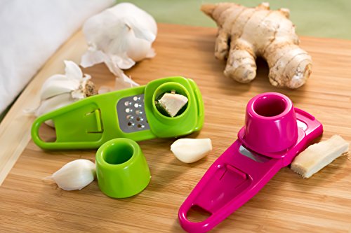 Making Cooking Easy Safety Microplane for Grating Garlic, Ginger, Nutmeg, and More! Green