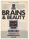 1982 Olivetti M20 Personal Computer Brains & Beauty Print Ad