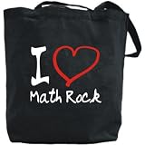 Canvas Tote Bag Black  I Love Math Rock  Music
