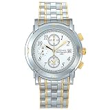 YEMA by Seiko of France Men's Polished Two-Tone Alarm/Chronograph Watch w/ White Dial. Model: YM961