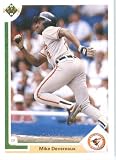 1991 Upper Deck # 308 Mike Devereaux Baltimore Orioles / MLB Baseball Card in Protective Display Case!