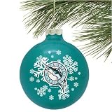 Florida Marlins Green Snowflake Glass Ornament