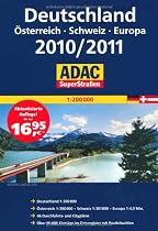 ADAC SuperStraßen 2010/2011 Deutschland, Schweiz, Österreich, Europa mit Spiralbindung: Deutschland 1:200 000, Schweiz 1:301 000, Österreich ... Einträgen im Ortsregister und Postleitzahlen