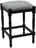 Carolina Cottage 2662-AB-BC Black and White Check, 24-Inch Black Hawthorne Upholstered Counter Stool Carolina Cottage 2662-AB-BC Black and White Check, 24-Inch Black Hawthorne Upholstered Counter Stool