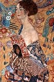 Gustav Klimt (Lady with a Fan) Art Poster Print - 24x36 Poster Print by Gustav Klimt, 24x36 Collections Poster Print by Gustav Klimt, 24x36