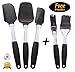 Silkitch Premium Set Of 3 Best Silicone Spatula and Silicone Brush, Kitchen Utensils Gadgets, Cooking, Grilling, Set Of 5 Silicone Kitchen Accessories Essential Kitchen Best Tools
