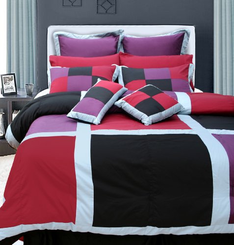 8 piece Cotton Bed in a Bag Set 350 Thread Count Tribeca Living Monte Carlo Purple Queen Size Bedding 51mxYxCFKtL 8 piece Cotton Bed in a Bag Set 350 Thread Count Tribeca Living Monte Carlo Purple Queen Size Bedding