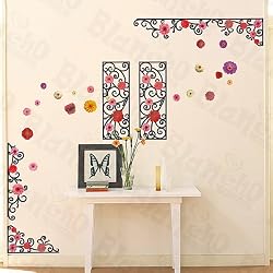 Flower Frame - Large Wall Decals Stickers Appliques Home Decor