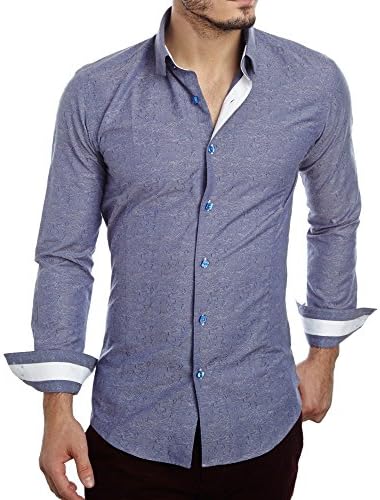 Modus Man Casual Dress Shirts: Cap Denim Blue (Medium (size 3))