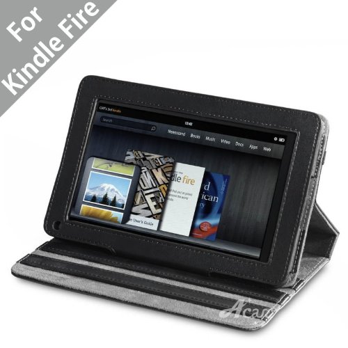 Acase Kindle Fire Premium Micro Fiber Leather Case with built in Stand for Kindle Fire (Black) Buy Acase Kindle Fire Premium Micro Fiber Leather Case with built in Stand for Kindle Fire (Black)