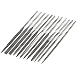 uxcell 針ファイル　金属素材　グレー　140m長い　3mmのシャンク径　12枚入り