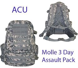 MOLLE 3 Day Military Assault Pack Backpack - ACU Digital Camouflage