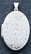 Sterling Silver Oval Locket with 20 inch Sterling Silver Chain