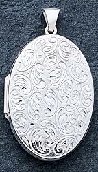 Sterling Silver Oval Locket with 20 inch Sterling Silver Chain