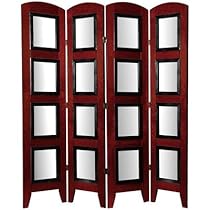 Hot Sale Oriental Furniture Unique Father's Day Gift Idea, 5.5-Feet Photo Screen Room Divider with 8 by 10-Inch Pic Frames, 4 Pnl Rosewood