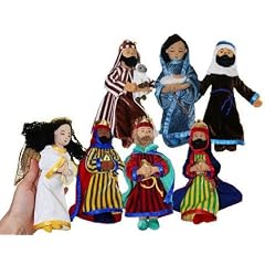 SET : 7 Teile Fingerpuppe Weihnachtsgeschichte Figur Weihnachten Christmas Maria Josef Engel Jesus Caspar Kaspar Melchior Balthasar Sch�fer X MAS Handpuppe Handspielpuppe Kasperlfigur Kasperle heilige 3 K�nige Puppen Stoffpuppe Schmusepuppe