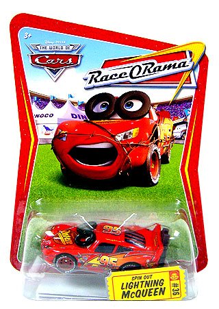 Disney / Pixar CARS Movie 1:55 Die Cast Race-O-Rama Package Spin Out Lightning McQueen
