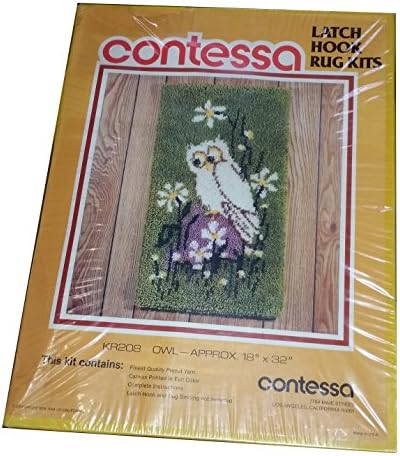 Vintage 1979 Contessa Latch Hook Rug Kit - Owl 18 by 32 inches