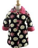 Corky And Company Girls Winter Coat Black Polka Daisy Sweet Pea