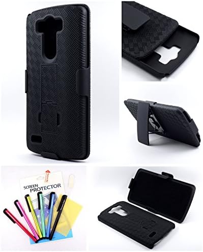 Thousand Eight(TM) For LG G3 Hard Shell Stand Case With Holster and Locking Belt Swivel Clip Case + [GIFT LCD Screen Protector Shield(Ultra Clear) + Dust Speaker Plug +Touch Screen Stylus] (Holster Shell Stand case)