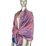 Exquisite Giant Paisley Jacquard Pashmina Fashion scarf / shawl - Pink