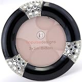 Pinnacle Frames 3-Inch by 3-Inch Round Epoxy Frame with Clear Jewels, Black