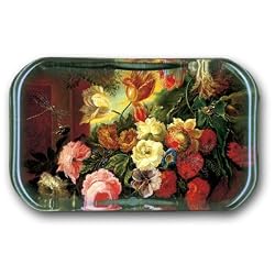 Dragonflies Amidst Blossoming Flowers - Rectangle Glass Paperweight (2-1/2" x 4" x 1")