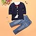 Efaster® 1Set Kids Baby Boys Long Sleeve T-Shirt Tops+Coat+Pants Clothes Outfits