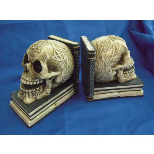 Set Totenkopf Buchstützen Gothic Horror Deko