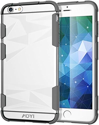 iPhone 6 Plus Case, AOYI [Diamond-Shapped Series] Ergonomic Design Scratch Resistant Hybrid Hard Bumper Case for iPhone 6 Plus(5.5'') (Gray)
