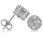 Sterling Silver 925 Crown Round Cubic Zirconia CZ Solitaire Earrings