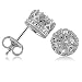 Sterling Silver 925 Crown Round Cubic Zirconia CZ Solitaire Earrings