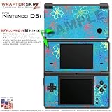 Nintendo DSi Skin Kearas Flowers on Blue WraptorSkinz Skins (DSi NOT INCLUDED)