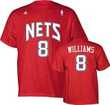 Deron Williams adidas Red Name and Number New Jersey Nets T-Shirt