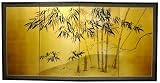 Unique Zen Japanese Style Decor - 36 x 72 Bamboo Art Gold Leaf Oriental Wall Screen Painting