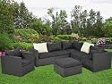 Ecklounge Sitzgarnitur Zaragoza aus Polyethylen, anthrazit, 7-teilig
