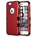 ULAK iPhone 6S Case,iPhone 6 Case, Hybrid Soft Silicone Hard PC Case Anti Slip Heavy Duty High Impact Dust Scratch Shock Resistance Protective Cover for iPhone 6/6S 4.7 Inch, Red/Black