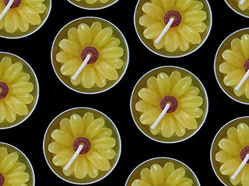 Candle :Handmade Candles:scented Honey Flower Tealight Candles in Metal Cups for Home, Party Decoration, Gift, Souvenir(10 Pieces)