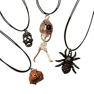 Halloween Charms Set of 4 - Skeleton, Skull, Spider, Jack-o-Pumpkin
