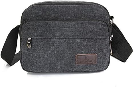 Generic Men's Travel Canvas Shoulder Bag Hand Bag Messenger Bag Purse (Black)