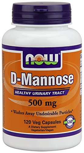 NOW D-Mannose 500 mg - 120 Veg Capsules (Pack of 2)