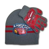 Boy's Disney Pixar Cars Lightening Mcqueen Knit Beanie Hat and Glove Set (4-7)
