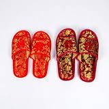 Couple Chinese Wedding Slippers Sandals Red 2pcs Reviews