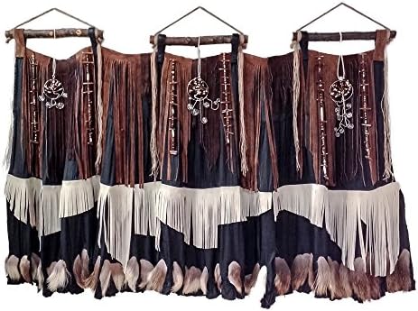 Leather Fringe Tapestry Wire Tree of Life Moose Hair